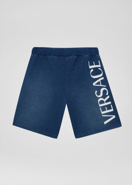 Pantaloni Scurti Denim Versace Versace Logo Baieti | AKSEPIF-47